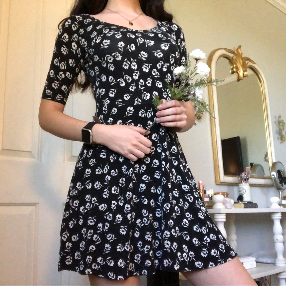 Black floral dress